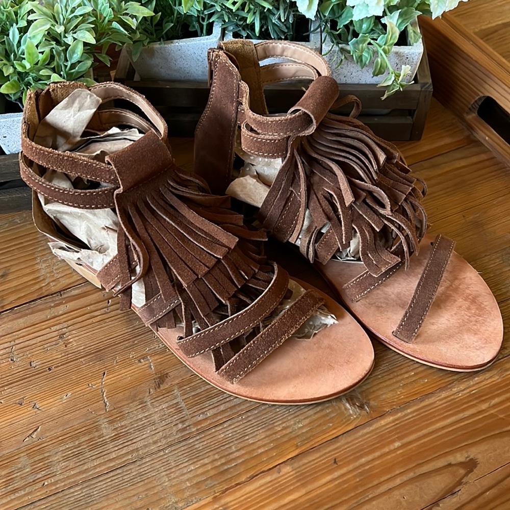 NWOT Diba Brown Tango Fringe Suede Sandals. Size 8.5 - Picture 7 of 7